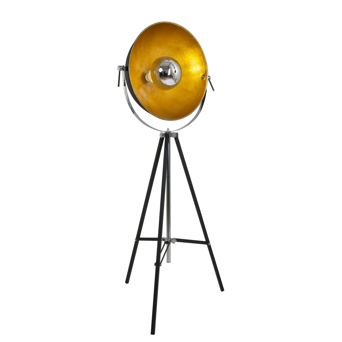 schwarz - 74 Eelco Industrielle Fabriklampe-online cm Stehlampe gold und ø